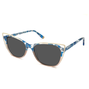 Custom Made Sunglasses Blue White Acetate Shades Fashion Cat Eye Build Your Own Sunglasses Company