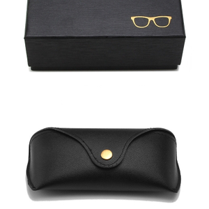 Ready To Ship Black Leather Glasses Cases High End Cheap Reading Eyeglasses Box Accessories