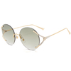 Oval Custom Rimless Sunglasses Classic Sunglasses Shades Women Sun Glasses River Ladies Party Oversized