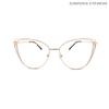 Gold Stainless Steel Fashion Optical Frames Cat Eye Glasses Optical Frames