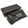 Black buckle leather custom glasses cases smooth high-end luxury Men Shades Boxes Oversized